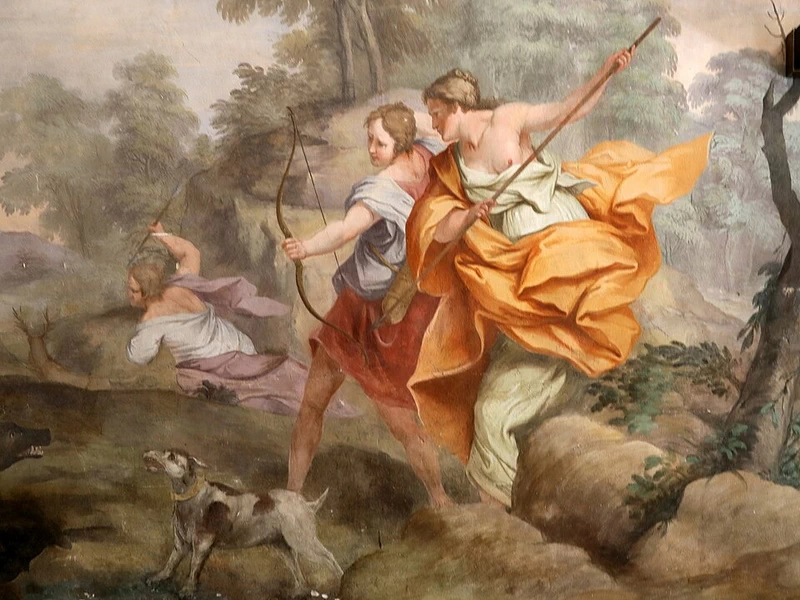 1715-Tommaso Gherardini - Con Giuseppe Gricci e Giuseppe Del Moro, sala a paesaggi con scene mitologiche - Palazzo Franceschi-Dragomanni